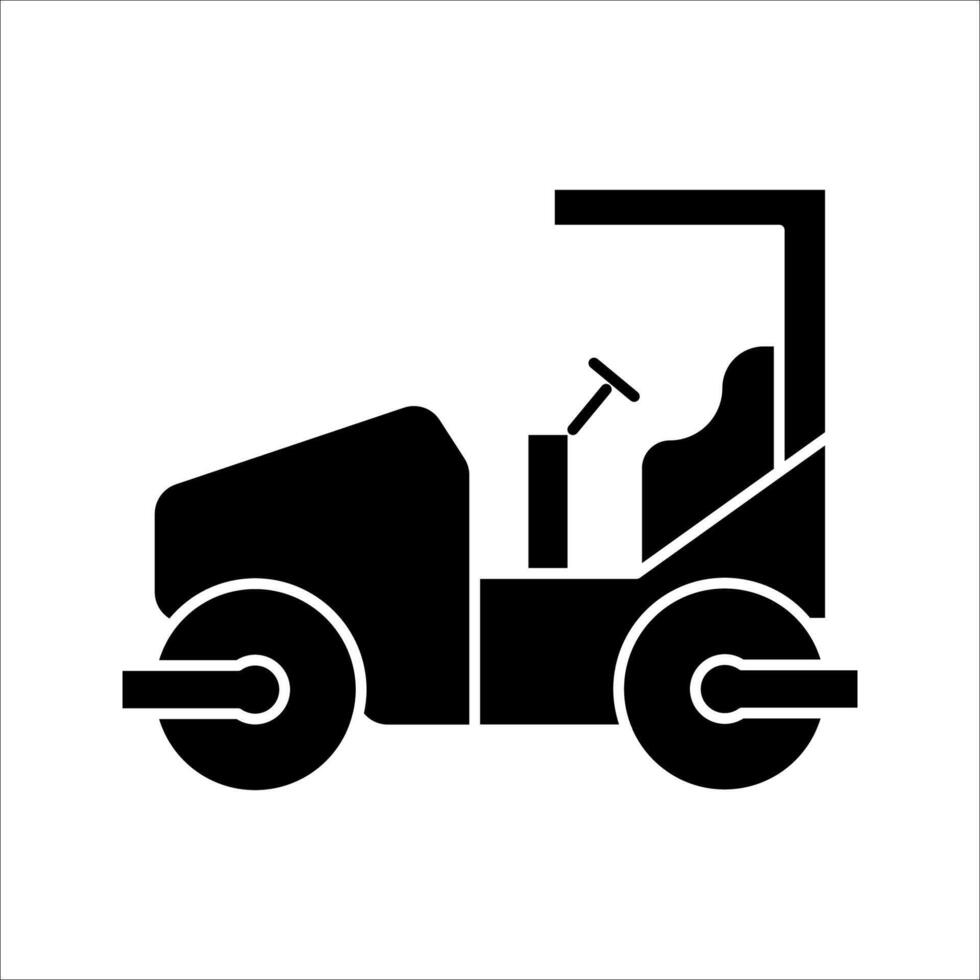 road roller Icon, Symbol isolated white background. illustration. color editable. vector