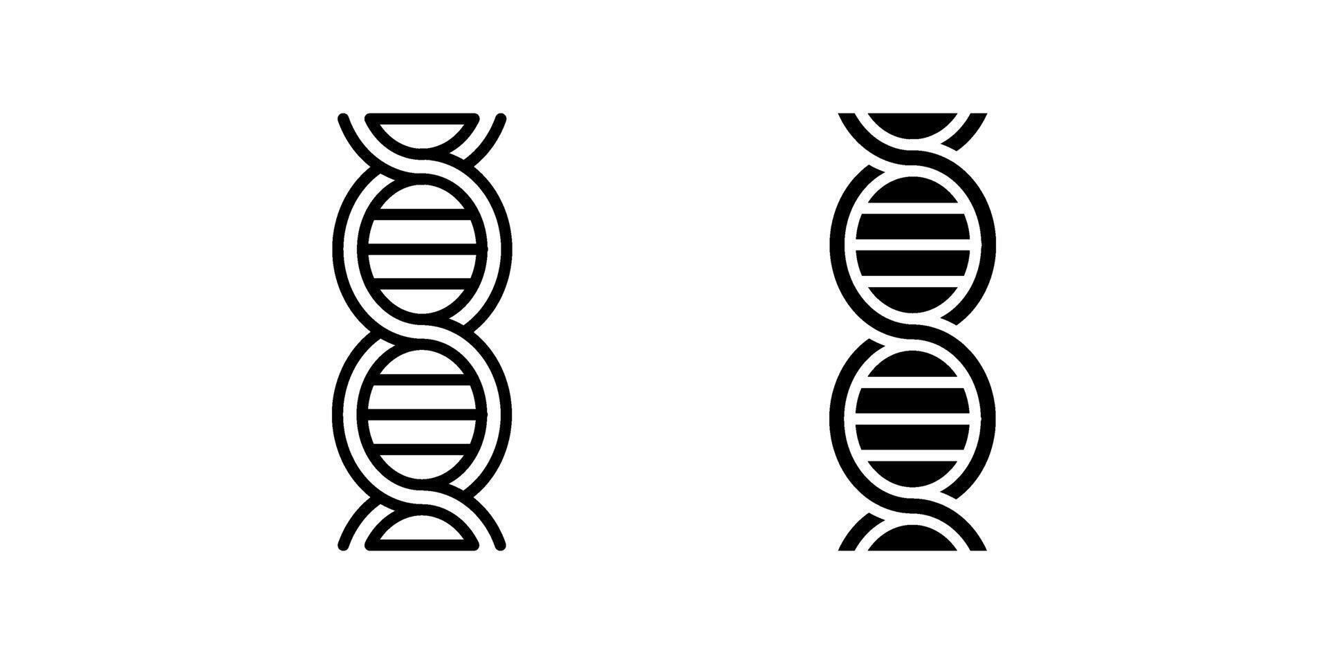Dna Icon set Symbol isolated white background. illustration. color editable. vector