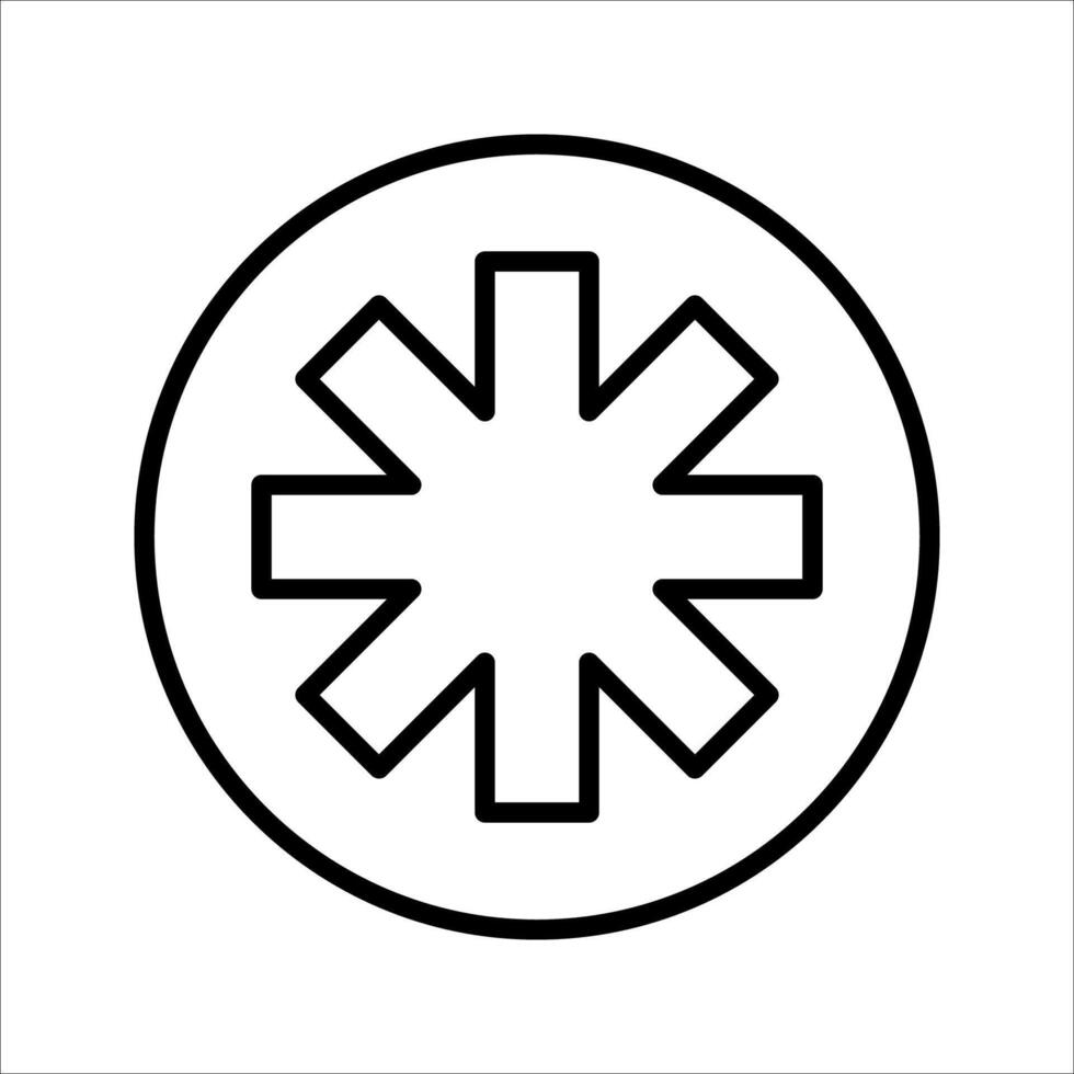 asterisk Icon Symbol isolated white background. illustration. color editable. vector