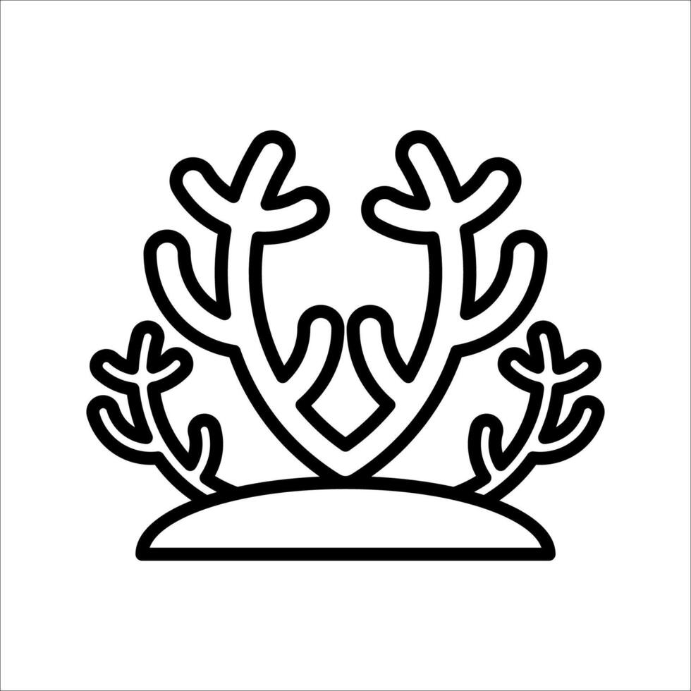 coral reef Icon, Symbol isolated white background. illustration. color editable. vector