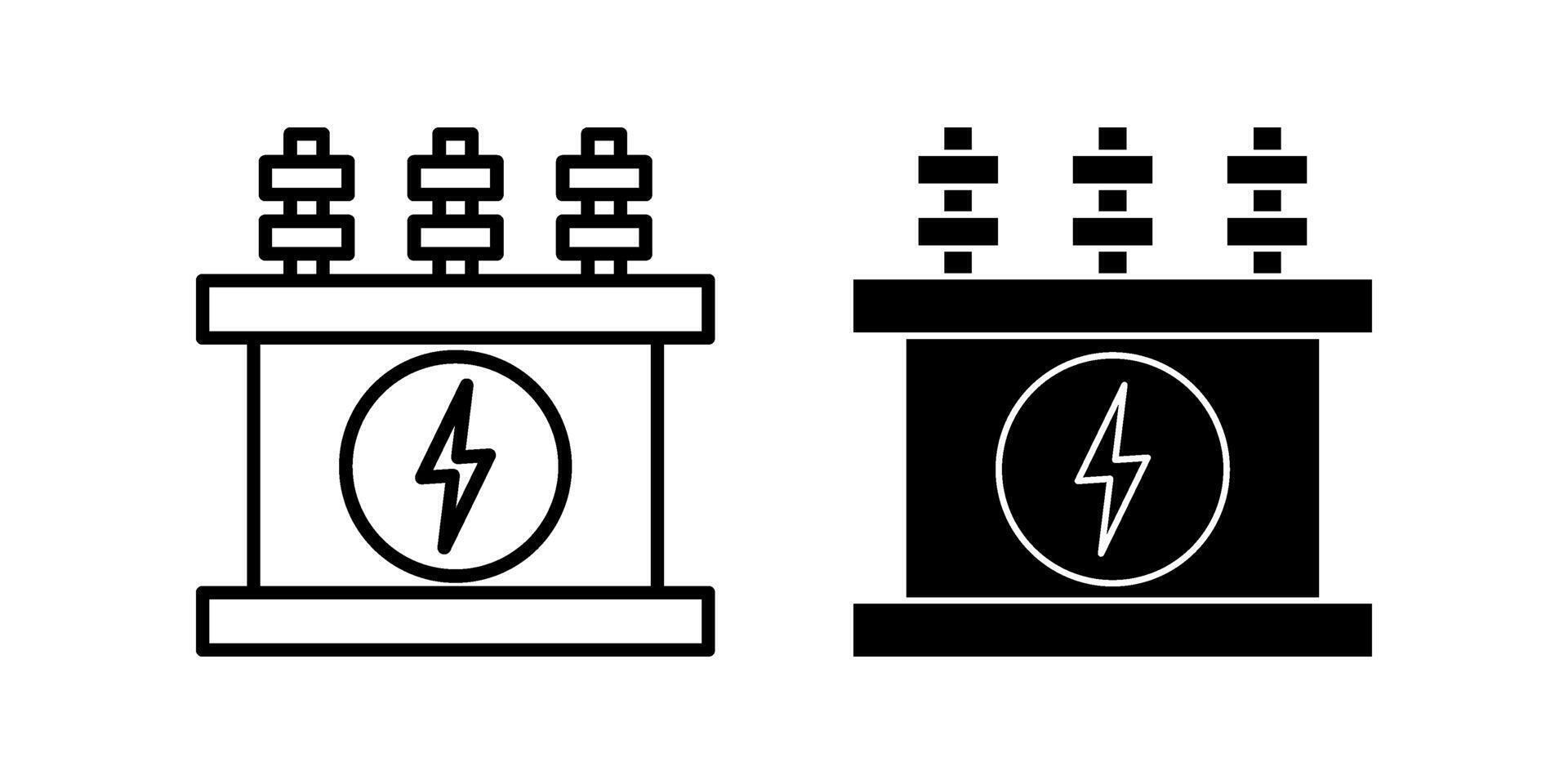 electric transformer Icon set. Symbol isolated white background. illustration. color editable. vector