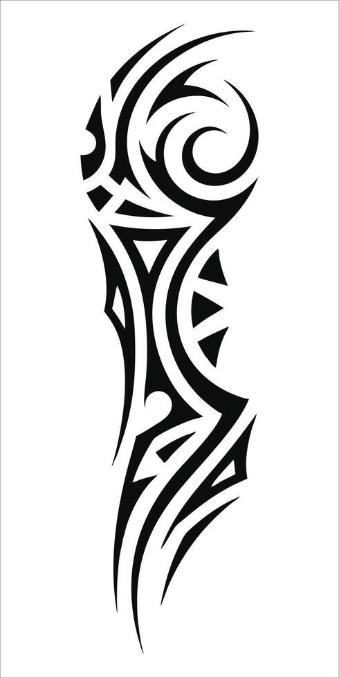 Arm Tattoo Featuring a Complex and Meaningful Tribal Pattern vector