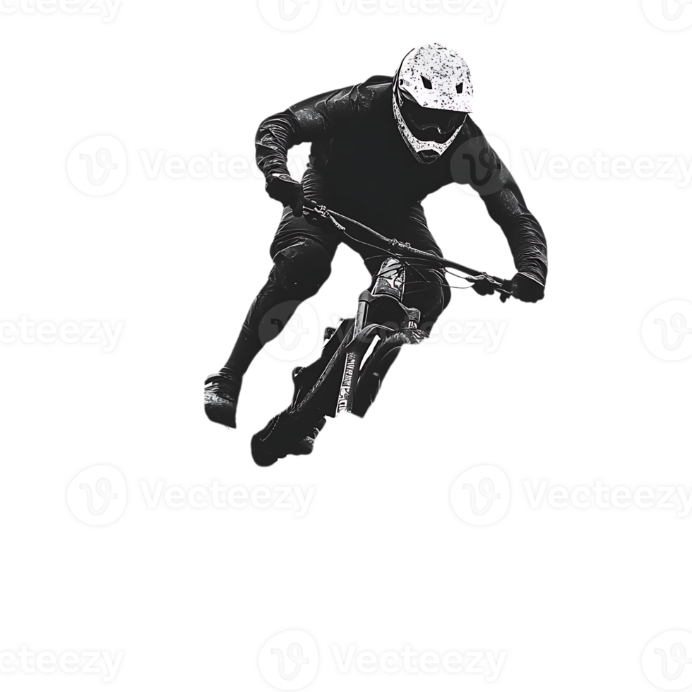 Rider Jumps Bike, Soaring High with Transparent Background png