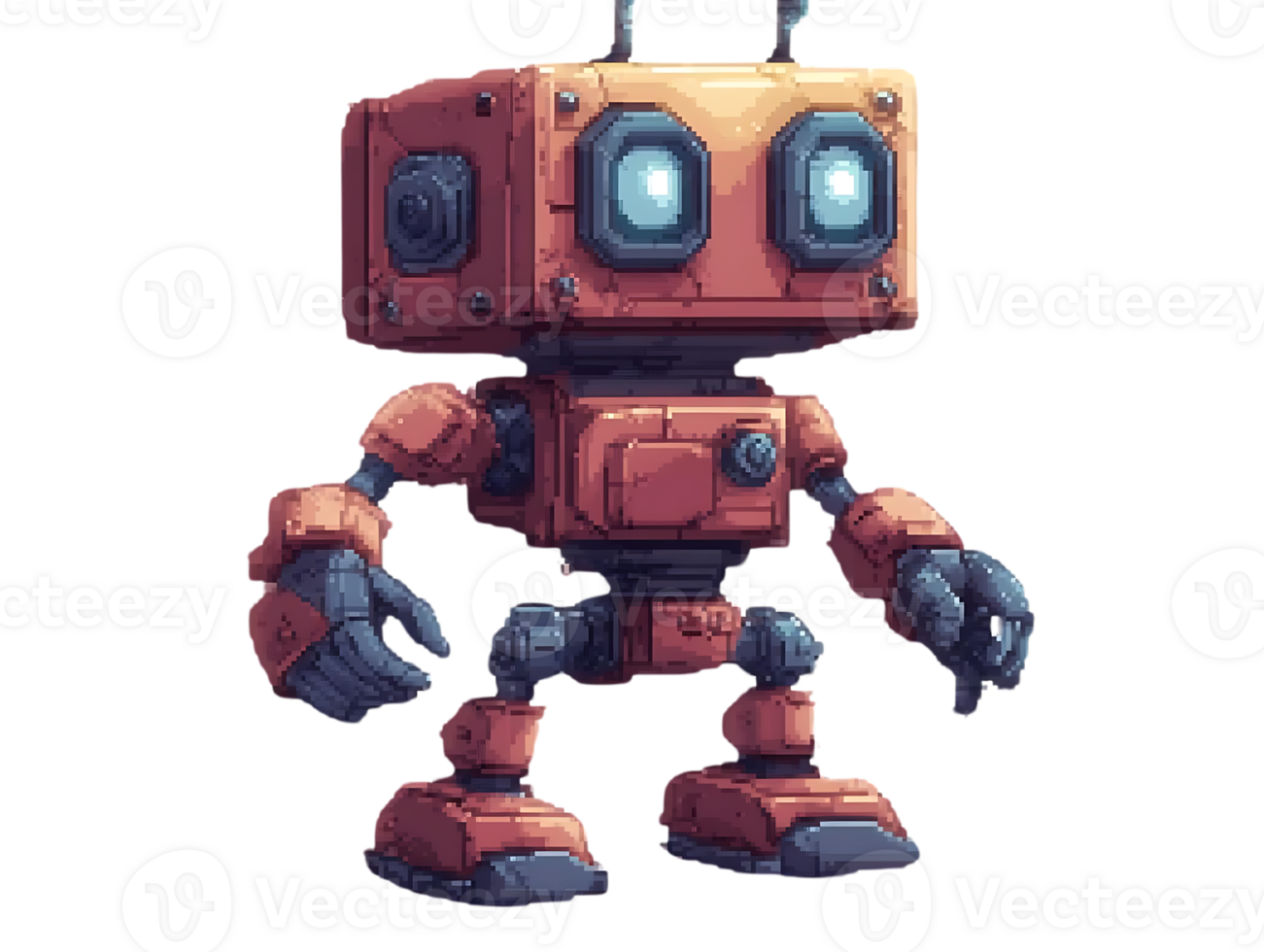 Pixel Robot Design, Create a Cute Bot with Transparent Background png