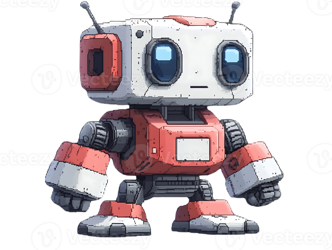 Pixel Robot Design, Creating a Cute Bot with Transparent Background png