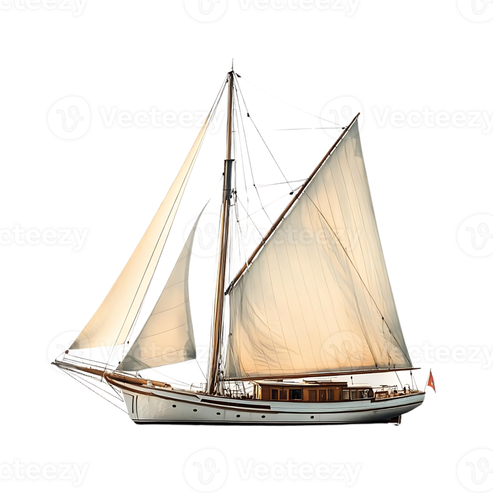 Classic Sailing Yacht with Transparent Background png