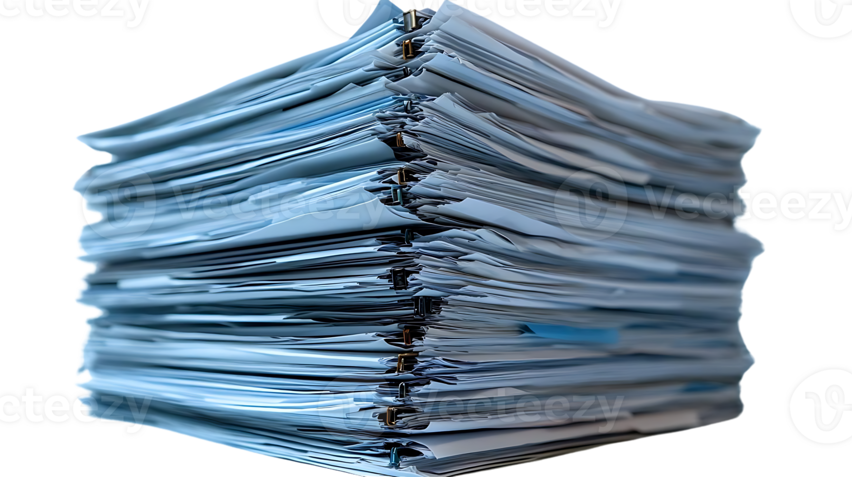 Stacking Papers High with Transparent Background png