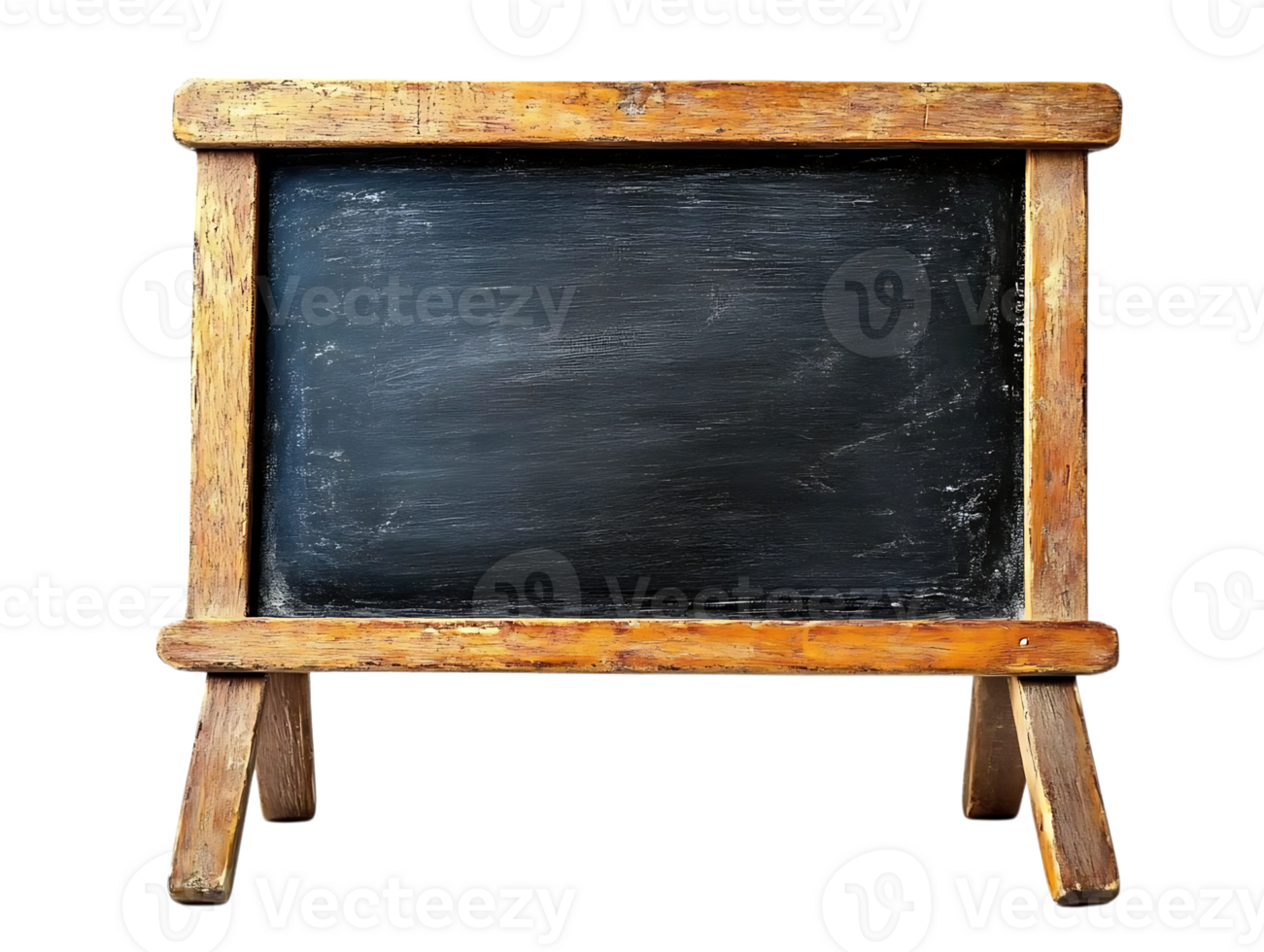 Create Designs on a Rustic Wooden Chalkboard Easel with Transparent Background png