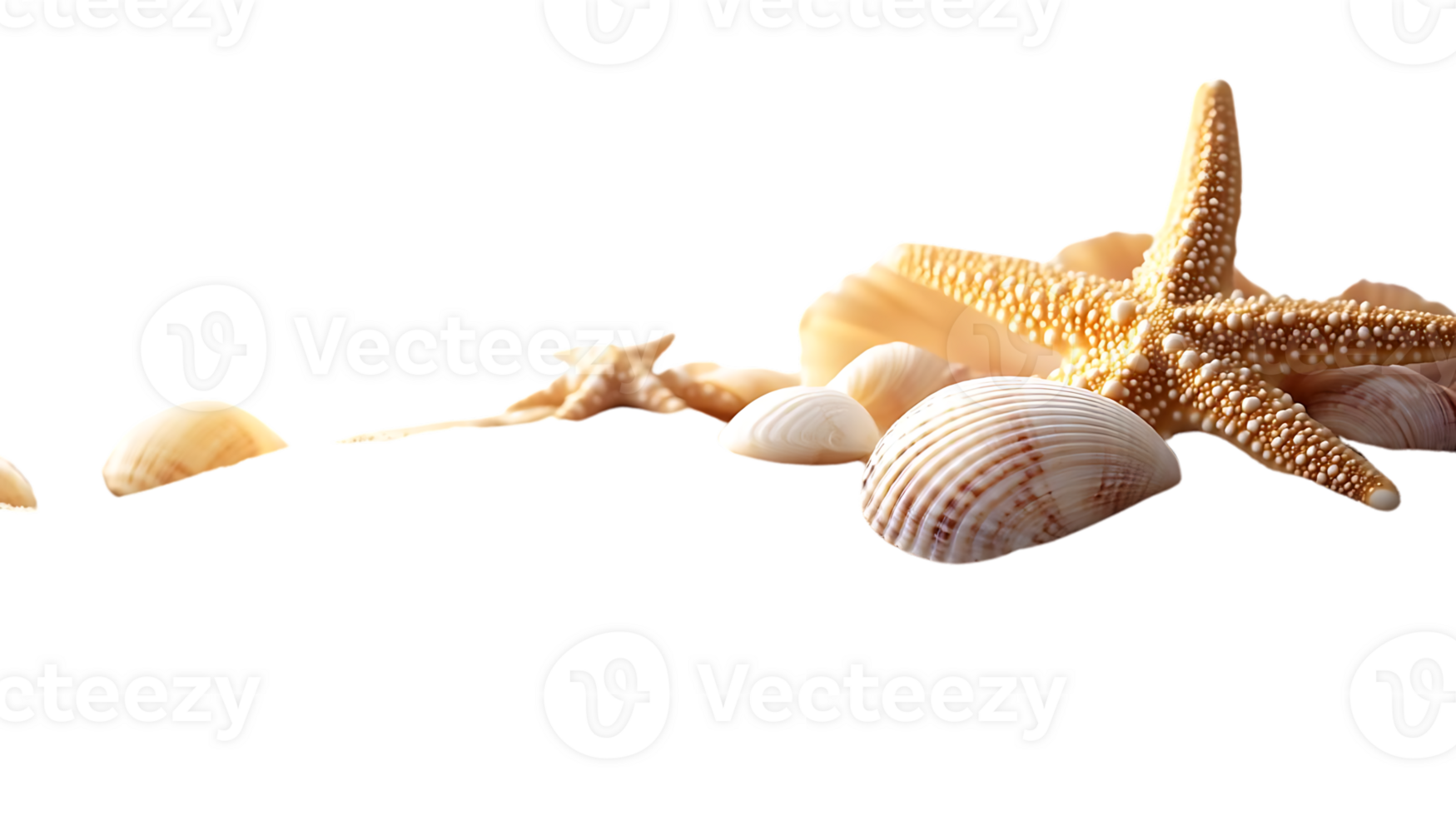 Seashells Starfish on Transparent Background png