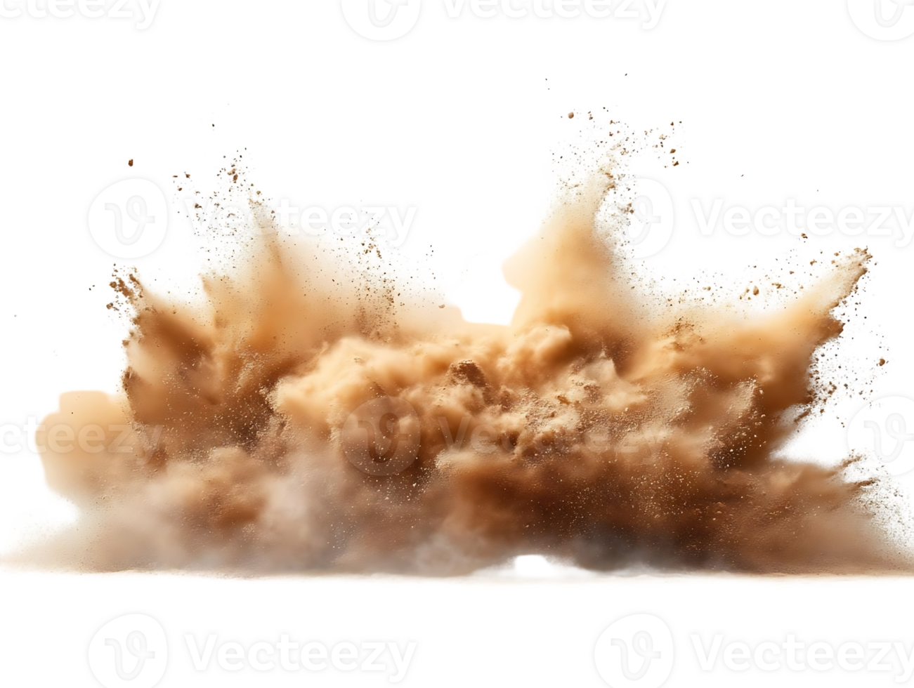 Dust Explodes Upward, Creating a Cloud Against Black Background, Transparent Overlay Ideal for Design Projects. png