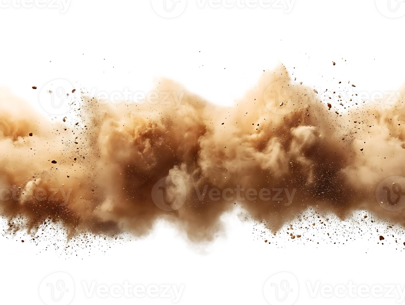 Dust Explodes, Creating a Brown Cloud with Transparent Background png