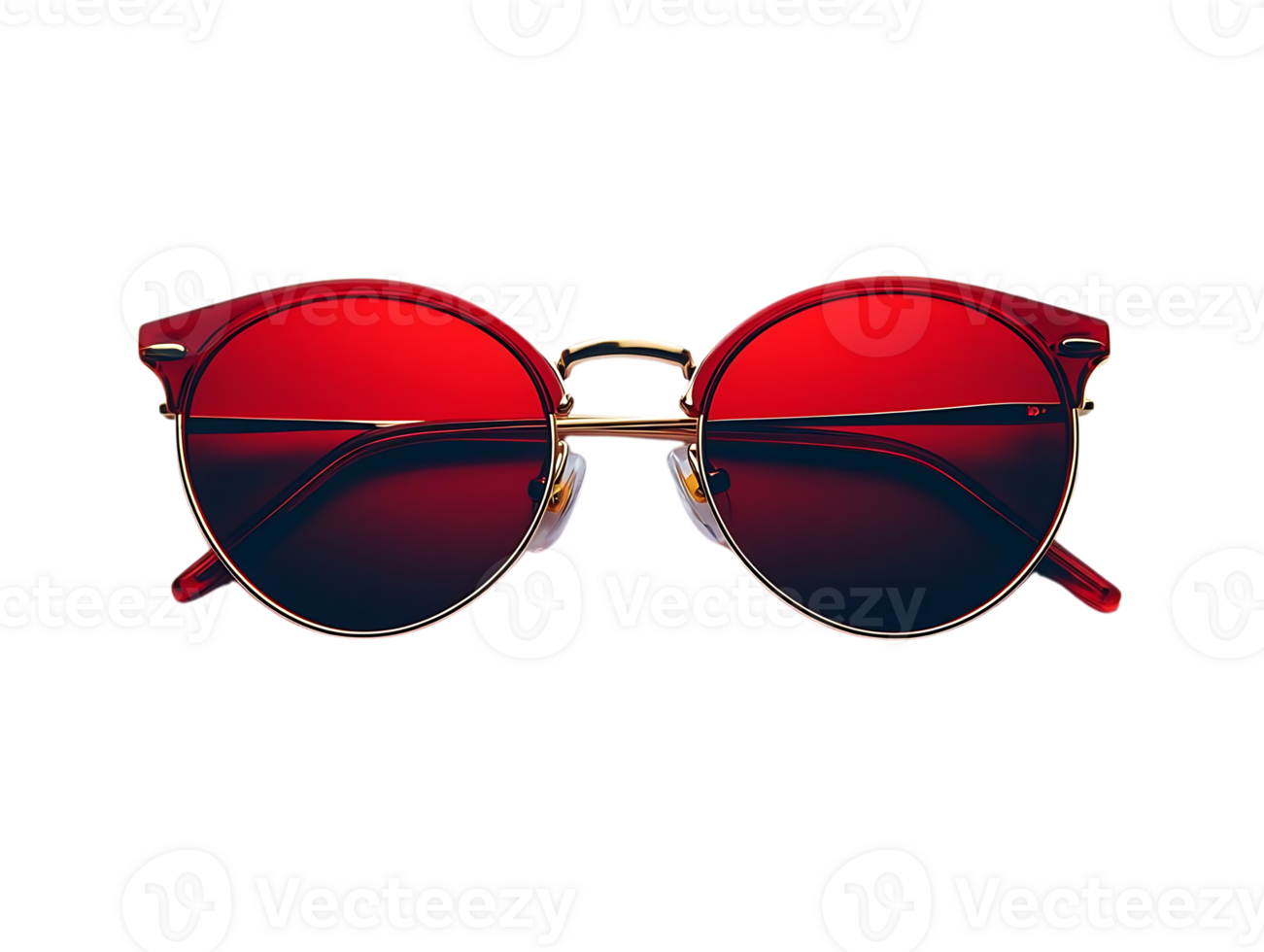 Red Round Sunglasses with Transparent Background png