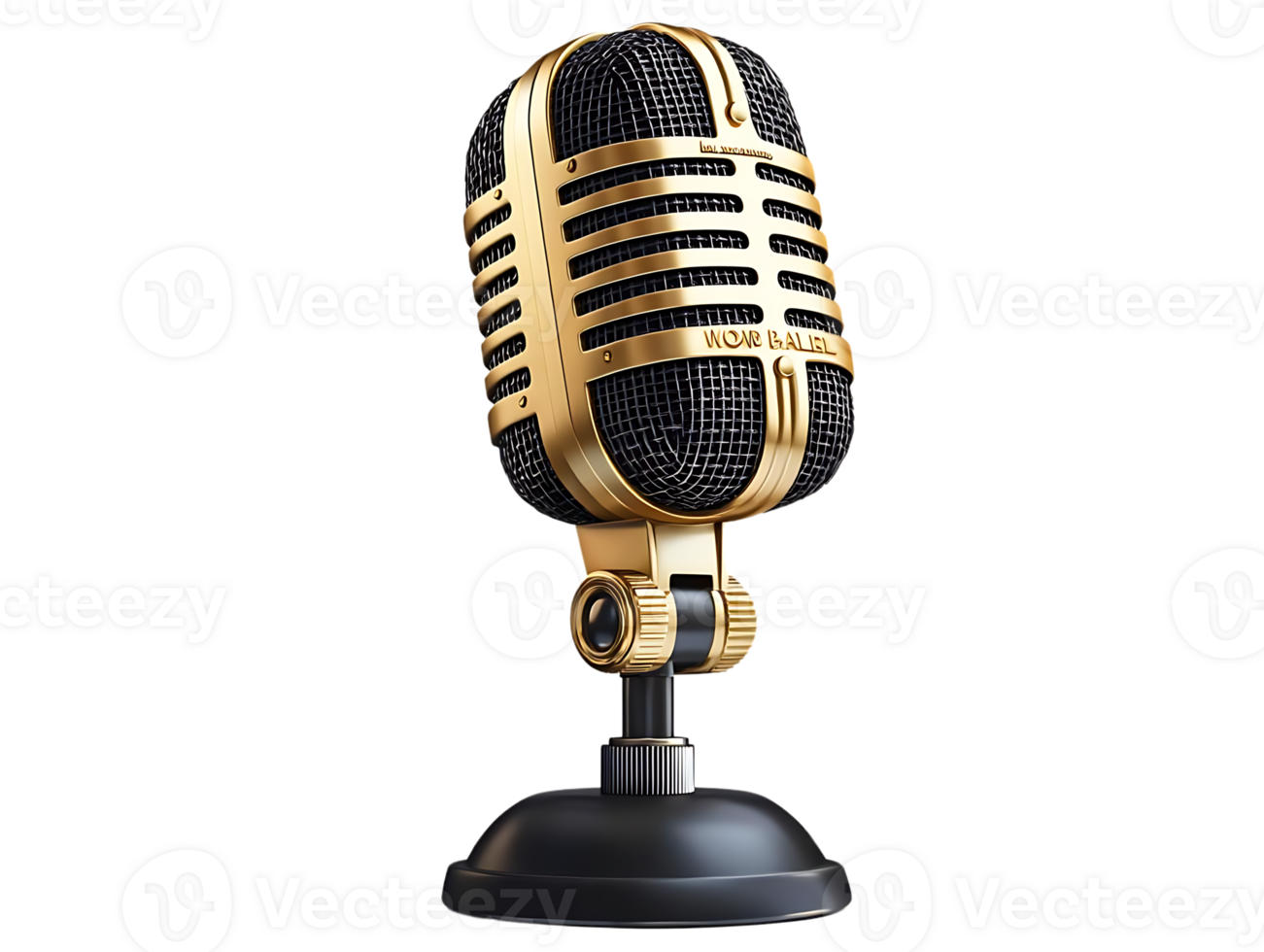 Golden Microphone Backgrounds, Create Stunning Visuals with Transparent Effects png