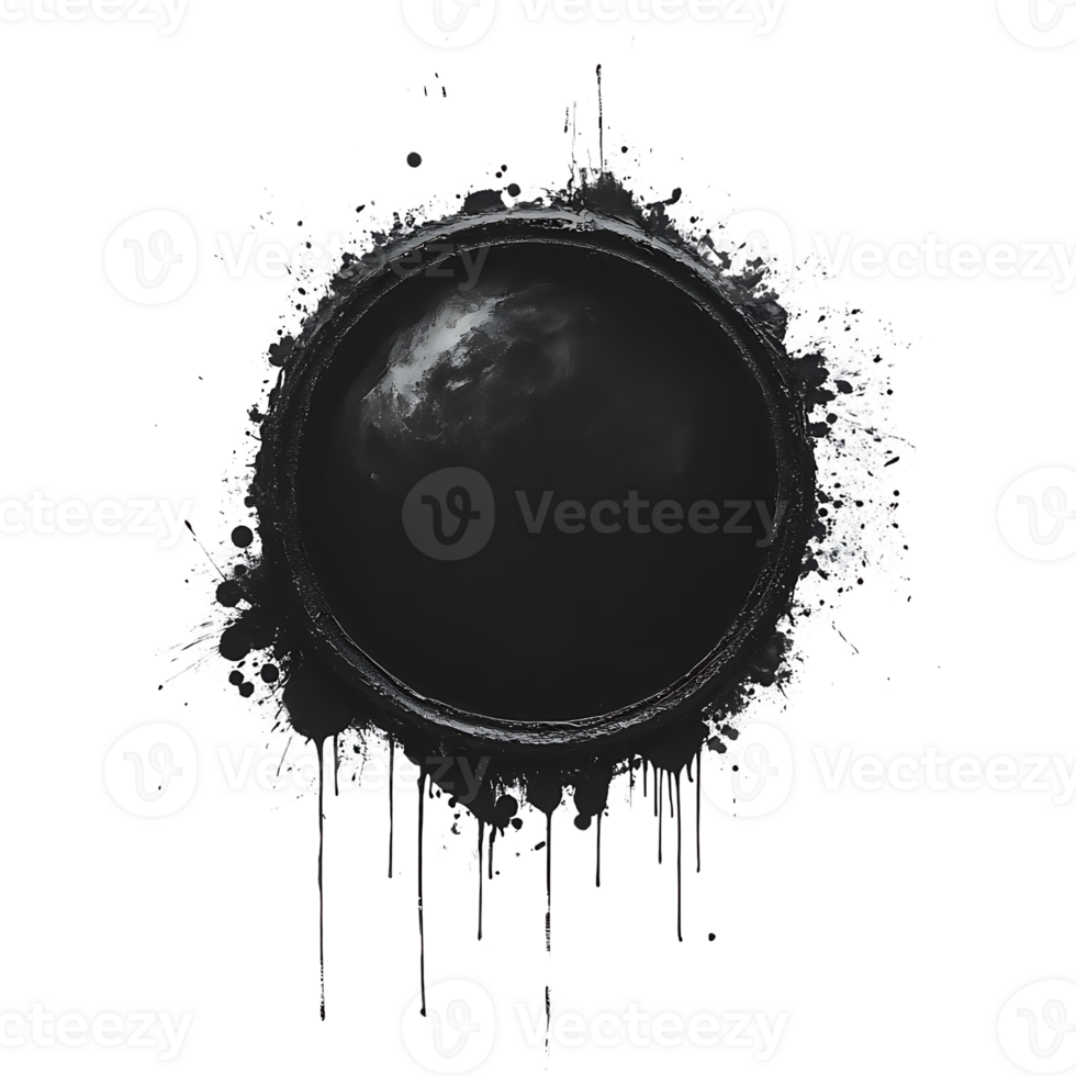 Create Circular Dripping Design with Transparent Background png