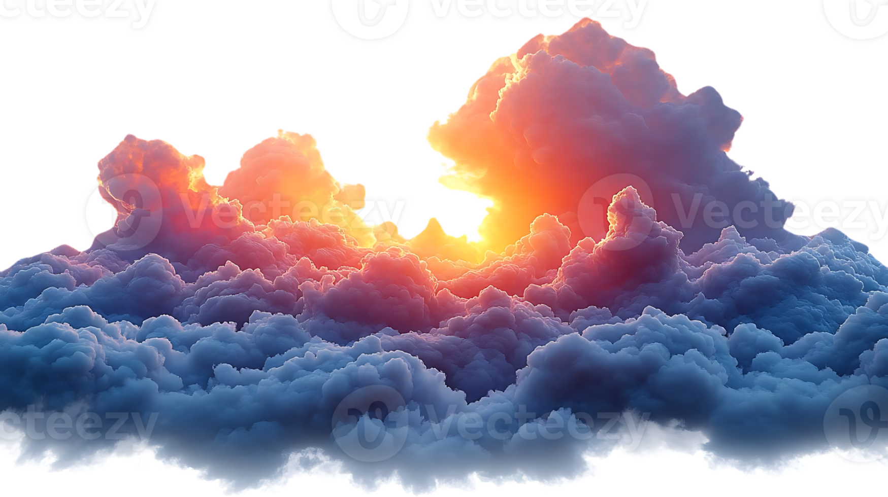 Cloudscape, Dramatic Sunset, Colorful, Transparent Background Images png