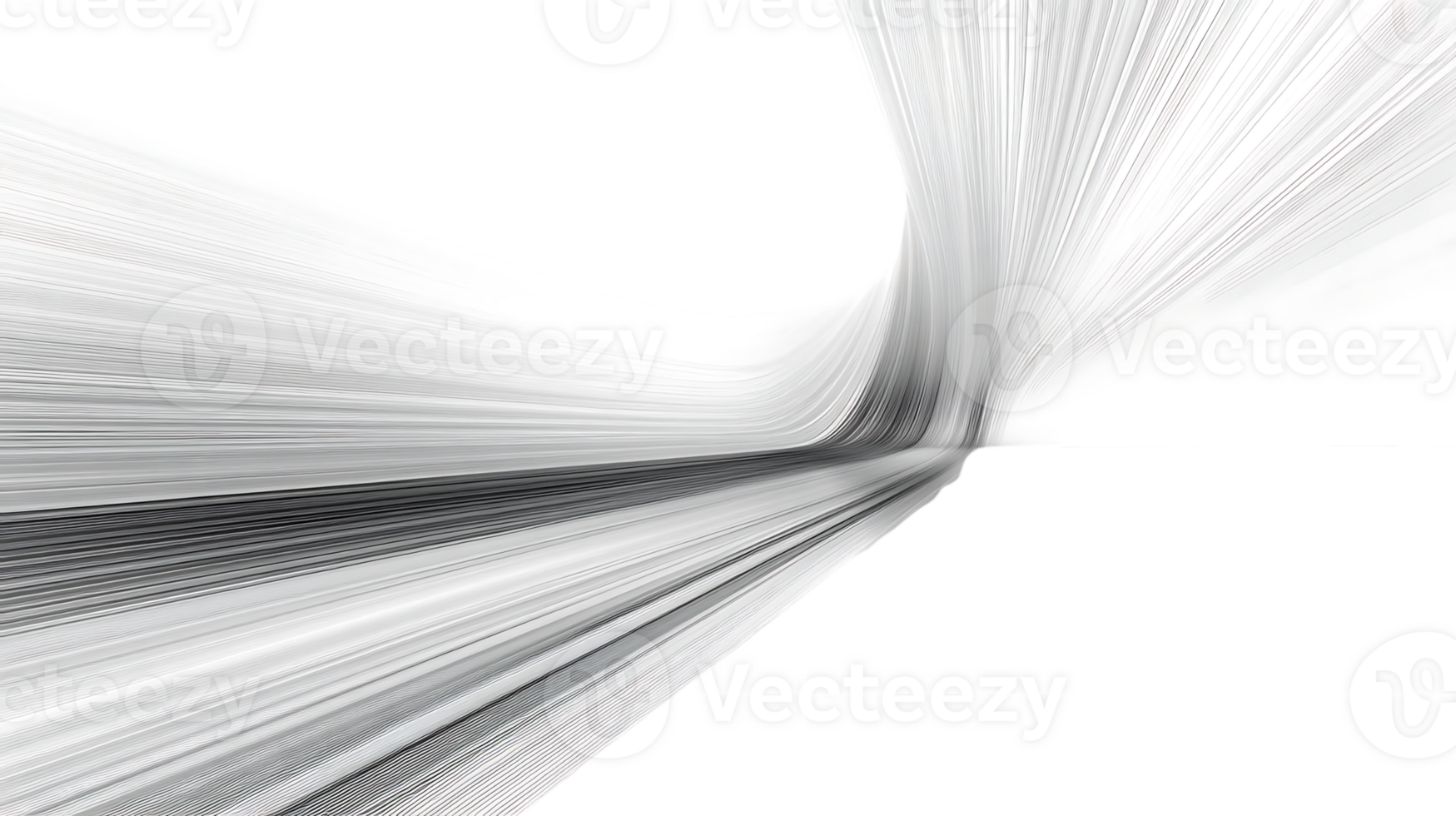 Abstract White Lines Flow Dynamically on Transparent Background png