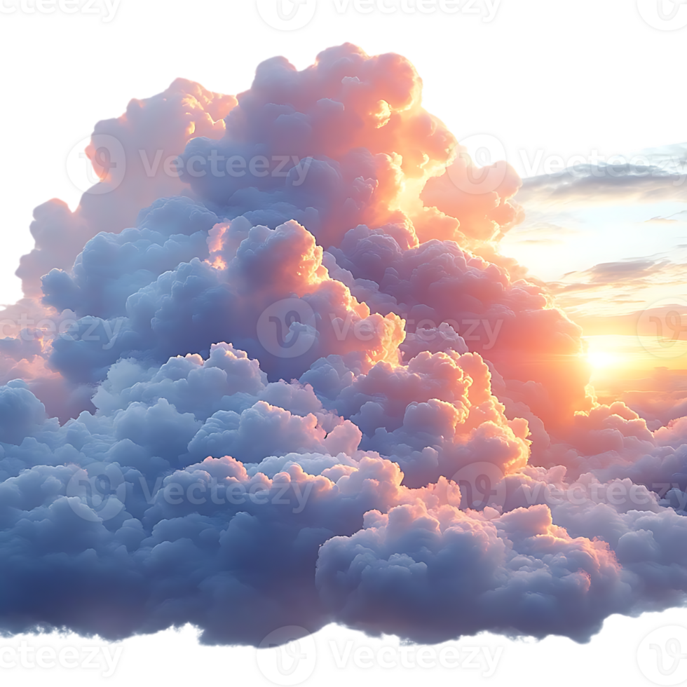 Clouds Glow at Sunset, Transparent Background Image Resource png