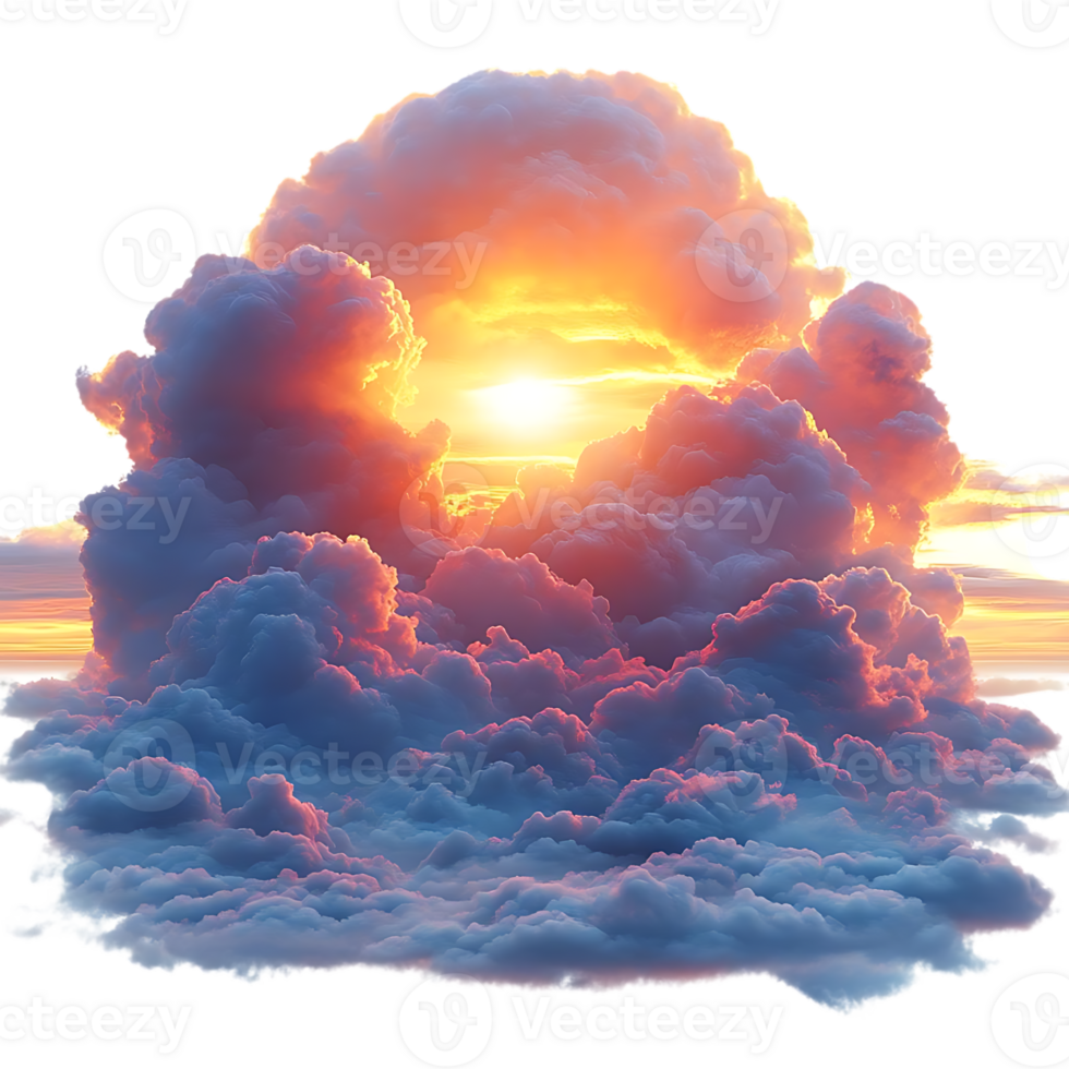 Sunset Cloudscape, Radiant Colors Shine Brightly Above png