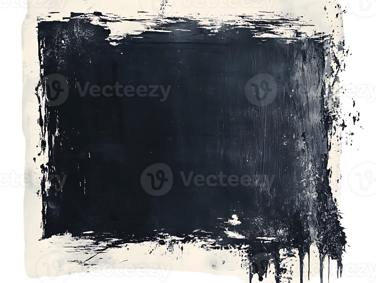 Create Abstract Art with Black and White Paint Drips on Transparent Background png
