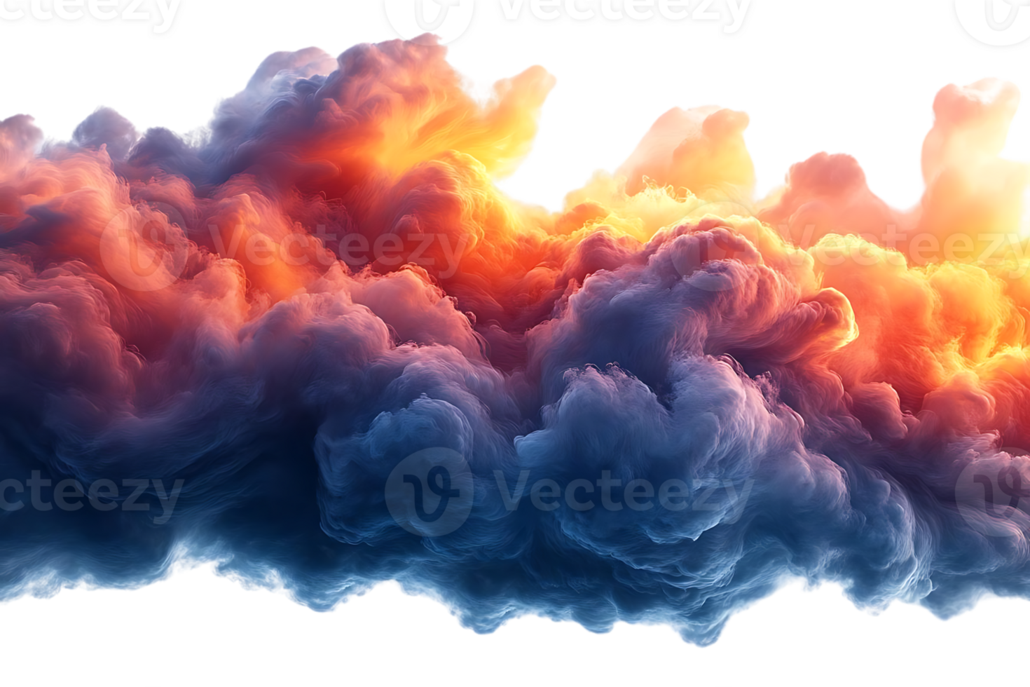 Fiery Cloudscape, Abstract Texture with Transparent Background png