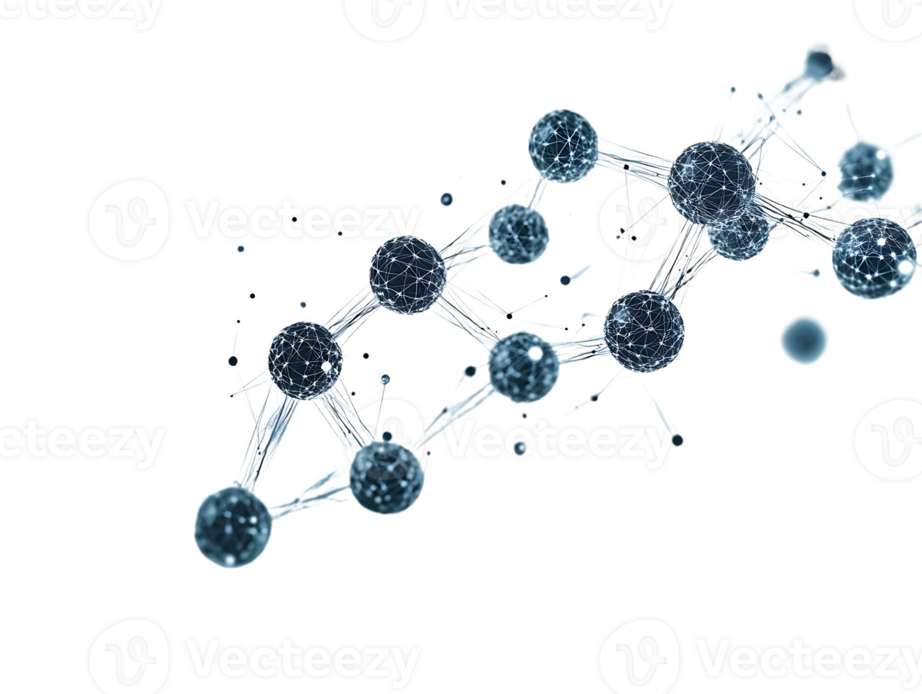 Abstract Network Nodes Connect Beautifully with Transparent Background png