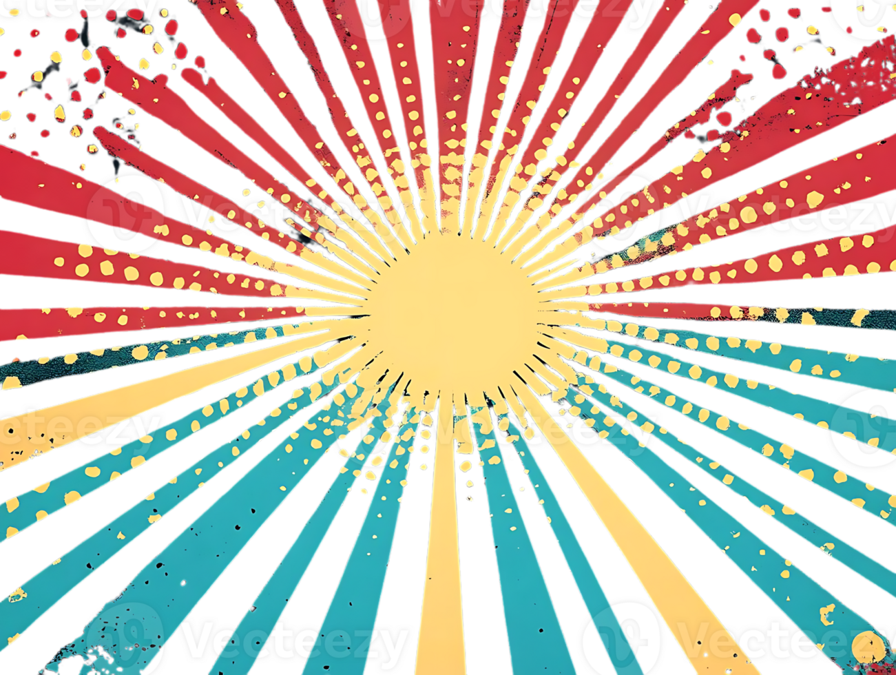 Create Stunning Designs with a Transparent Background, Sunburst Rays, Retro Style png