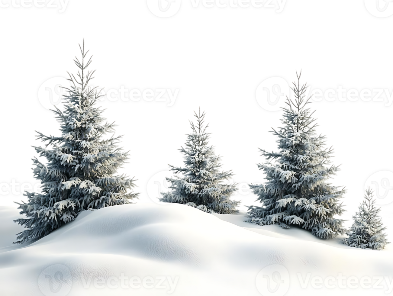 Snowy Trees on a Transparent Background for Winter Designs png