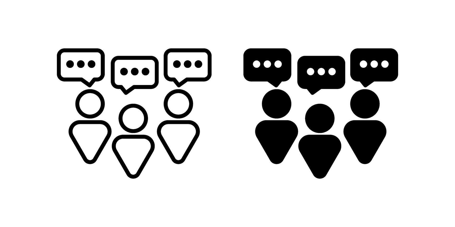 people talking Icon set. Symbol isolated white background. illustration. color editable. vector