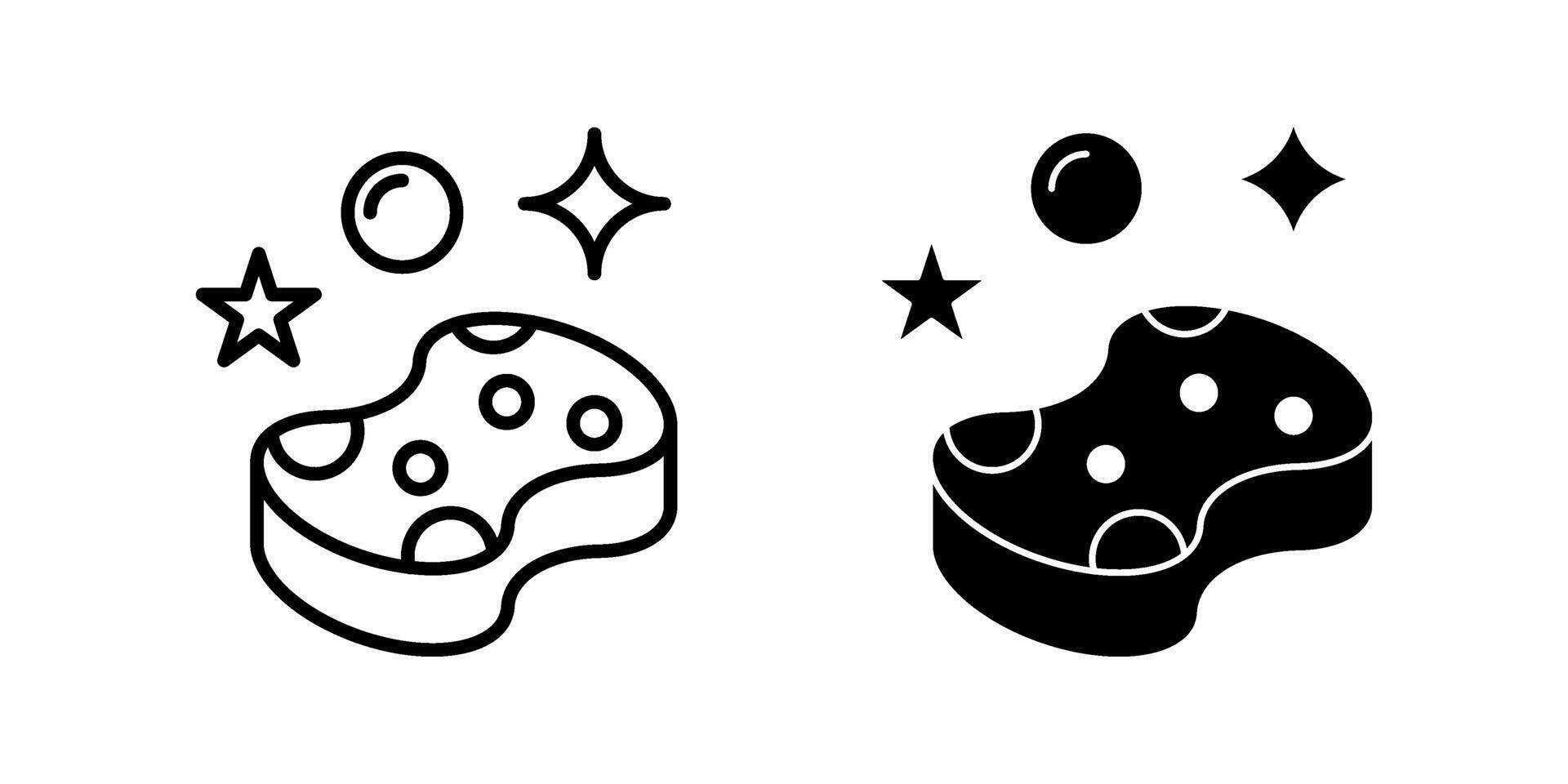 Cleaning sponge Icon set,Symbol isolated white background. illustration. color editable. vector