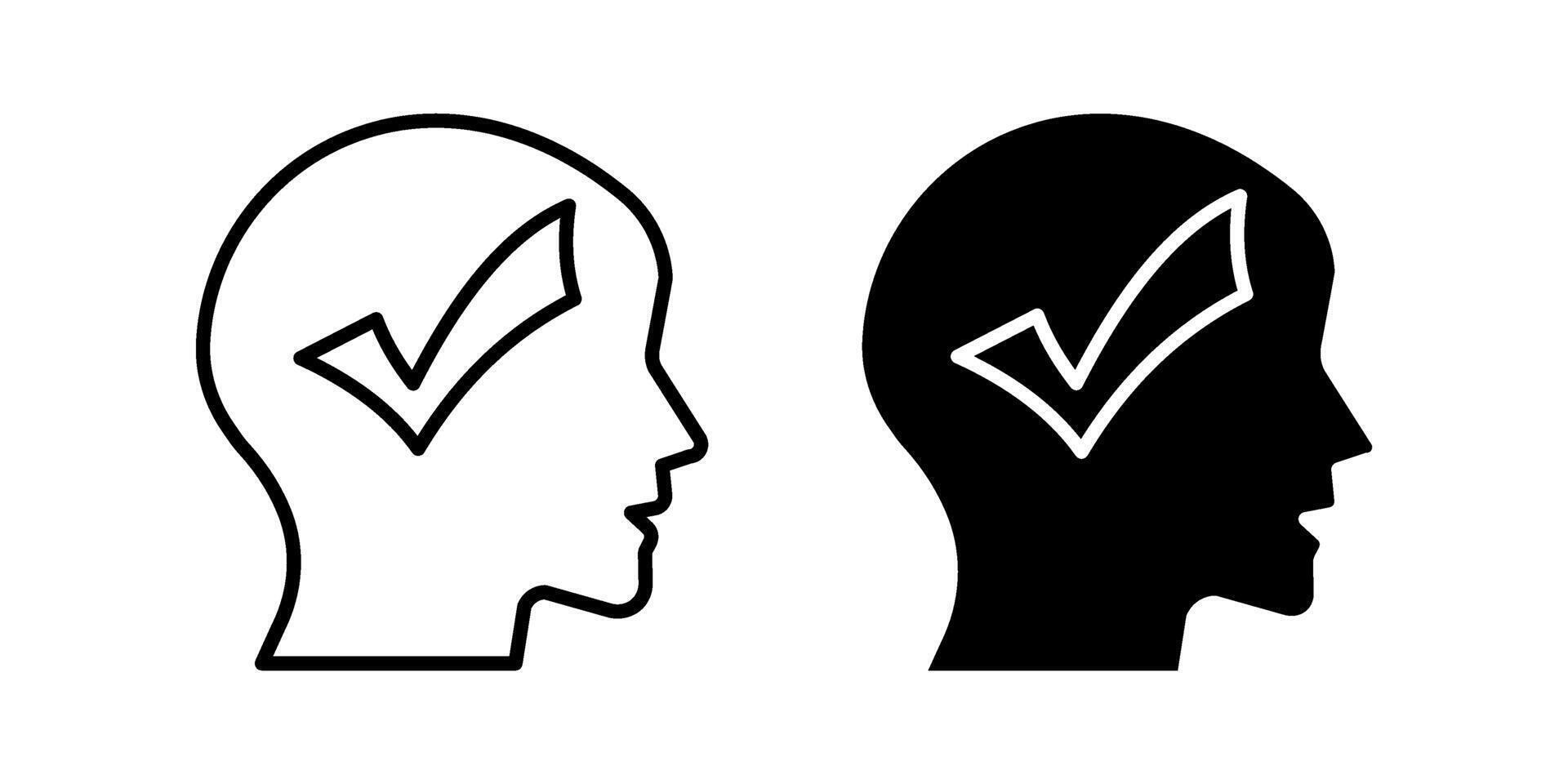 Human head silhouette Icon set.Symbol isolated white background. illustration. color editable. vector