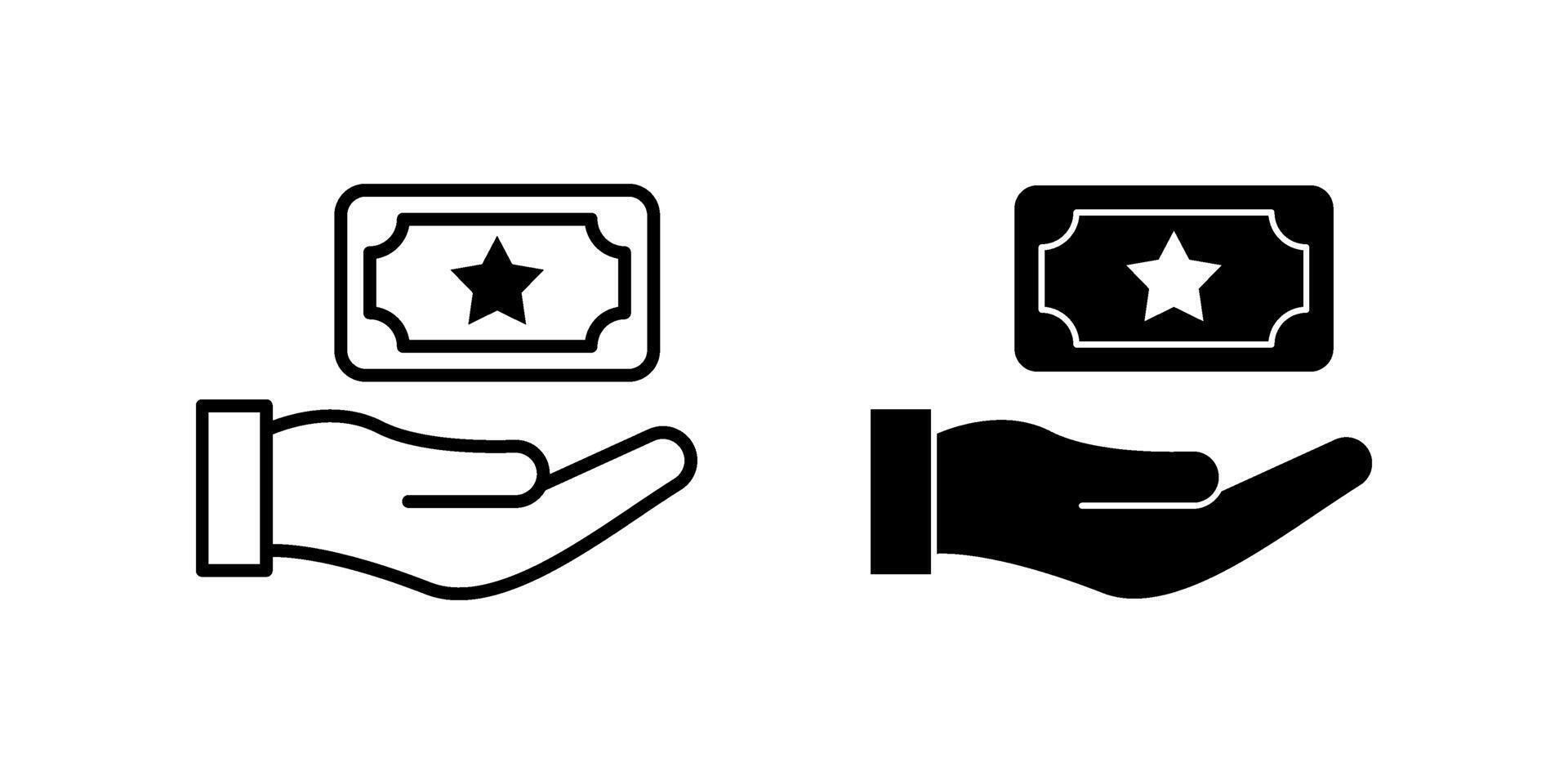 Cash bonus icon set. Symbol isolated white background. illustration. color editable. vector