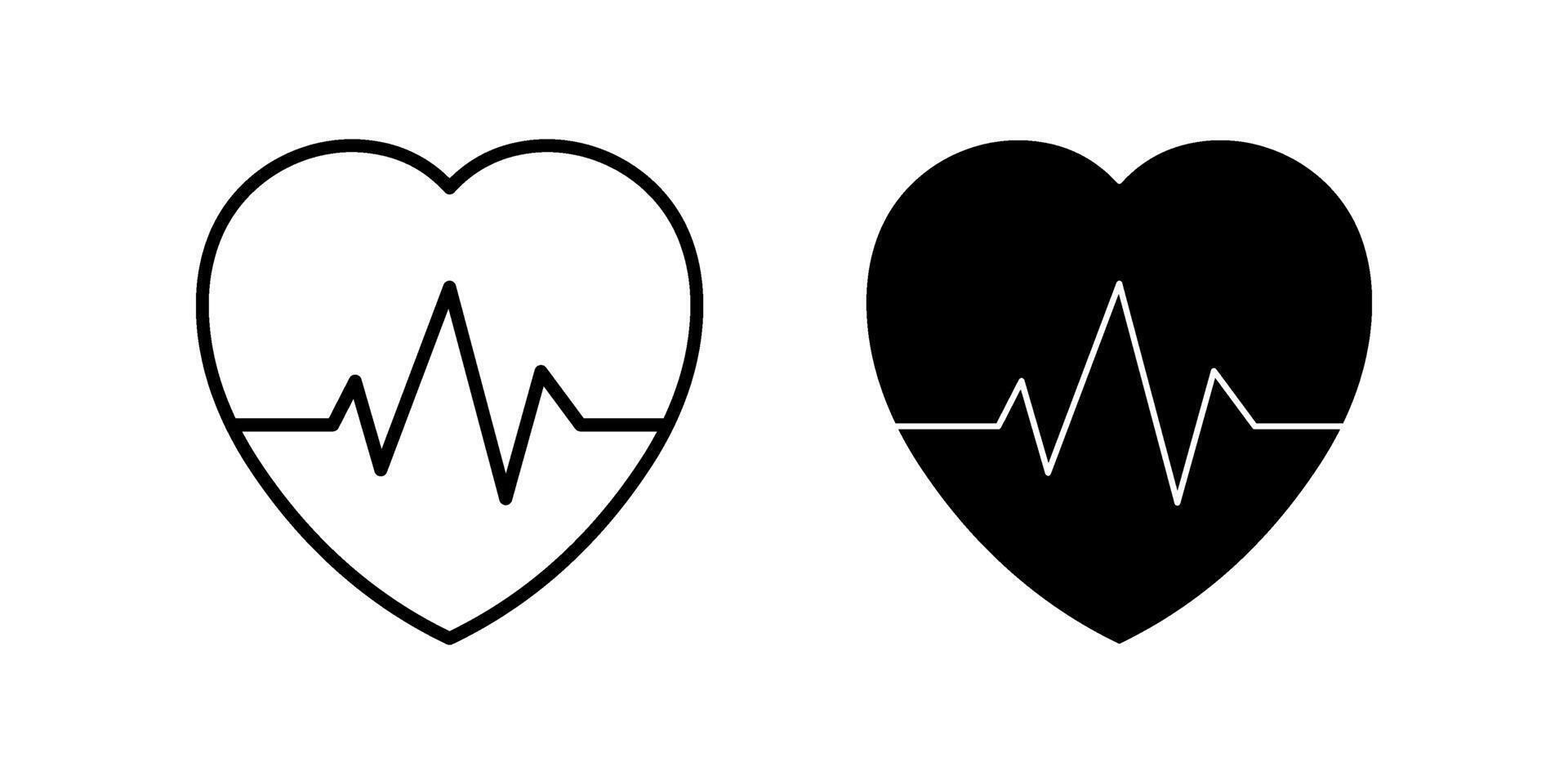 Heart beat Icon set. Symbol isolated white background. illustration. color editable. vector