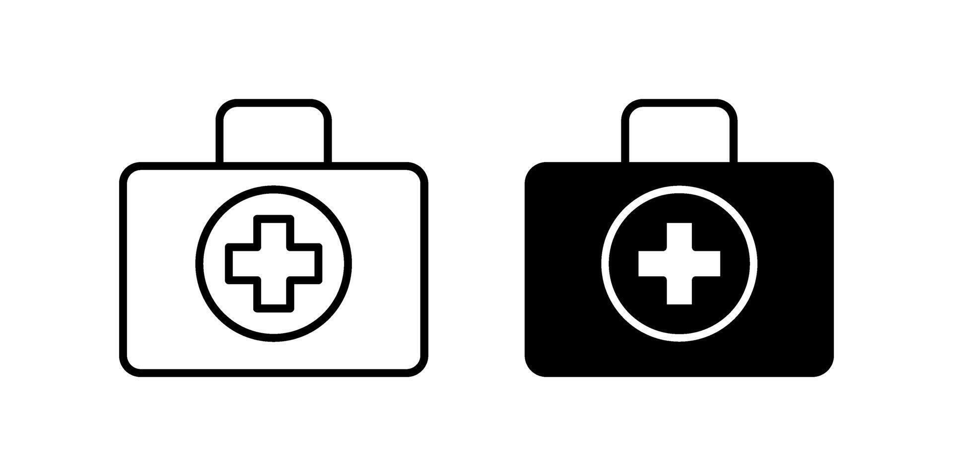 first aid kit Icon set Symbol isolated white background. illustration. color editable. vector