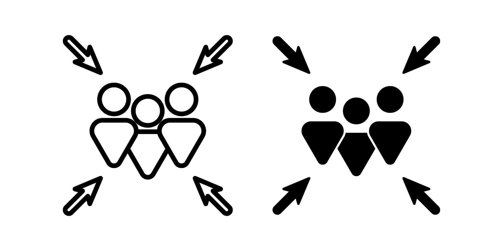 Meeting point Icon set. Symbol isolated white background. illustration. color editable. vector