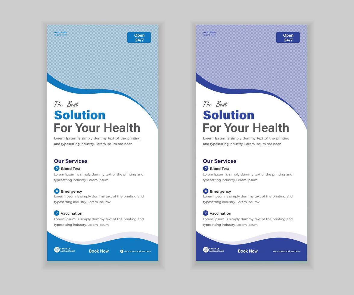 Free Medical Roll-Up Or Dl Flyer Design Template For Your Company vector