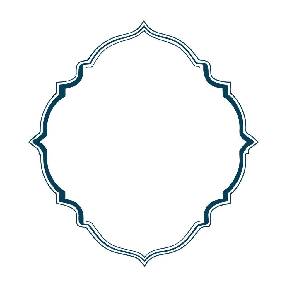 a blue and white oval frame with a border vector