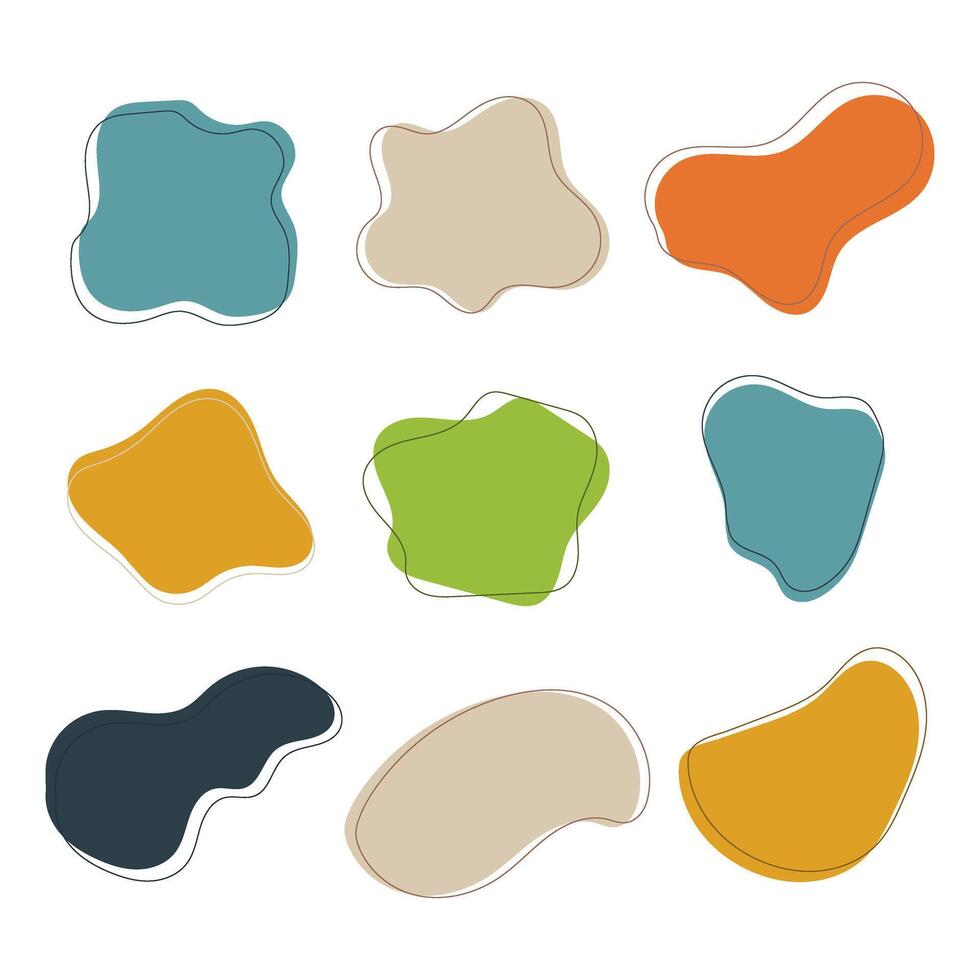 a set of different colored shapes and shapes vector