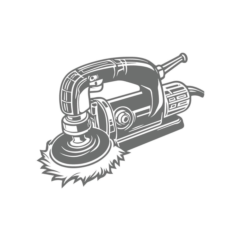 Polishing machine monochrome template vector