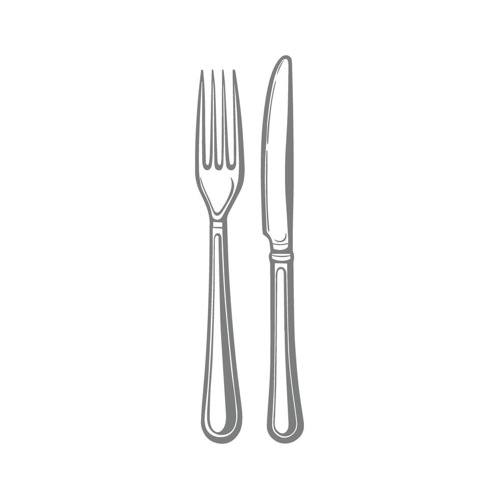 Fork and Knife Cutlery Design Set vector