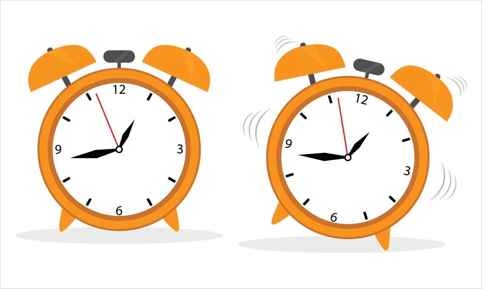 Alarm clock isolated on white background in flat style illustration vector