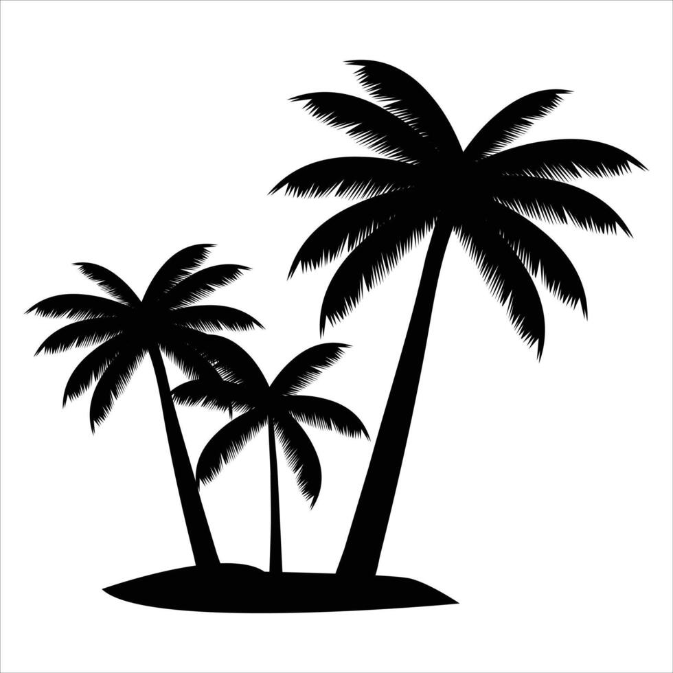 silhouette of a palm tree isolated Illustration vector