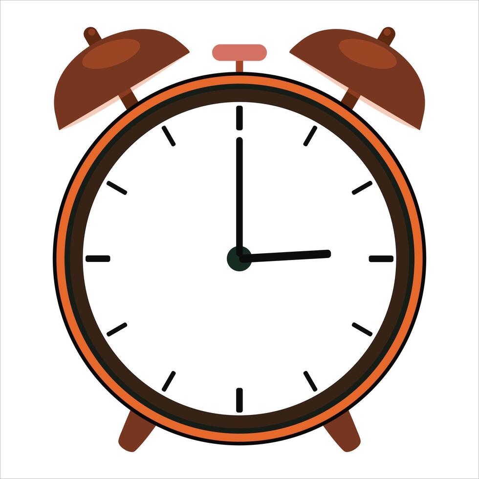 Alarm clock icon wake-up time isolated on white background in flat style illustration vector