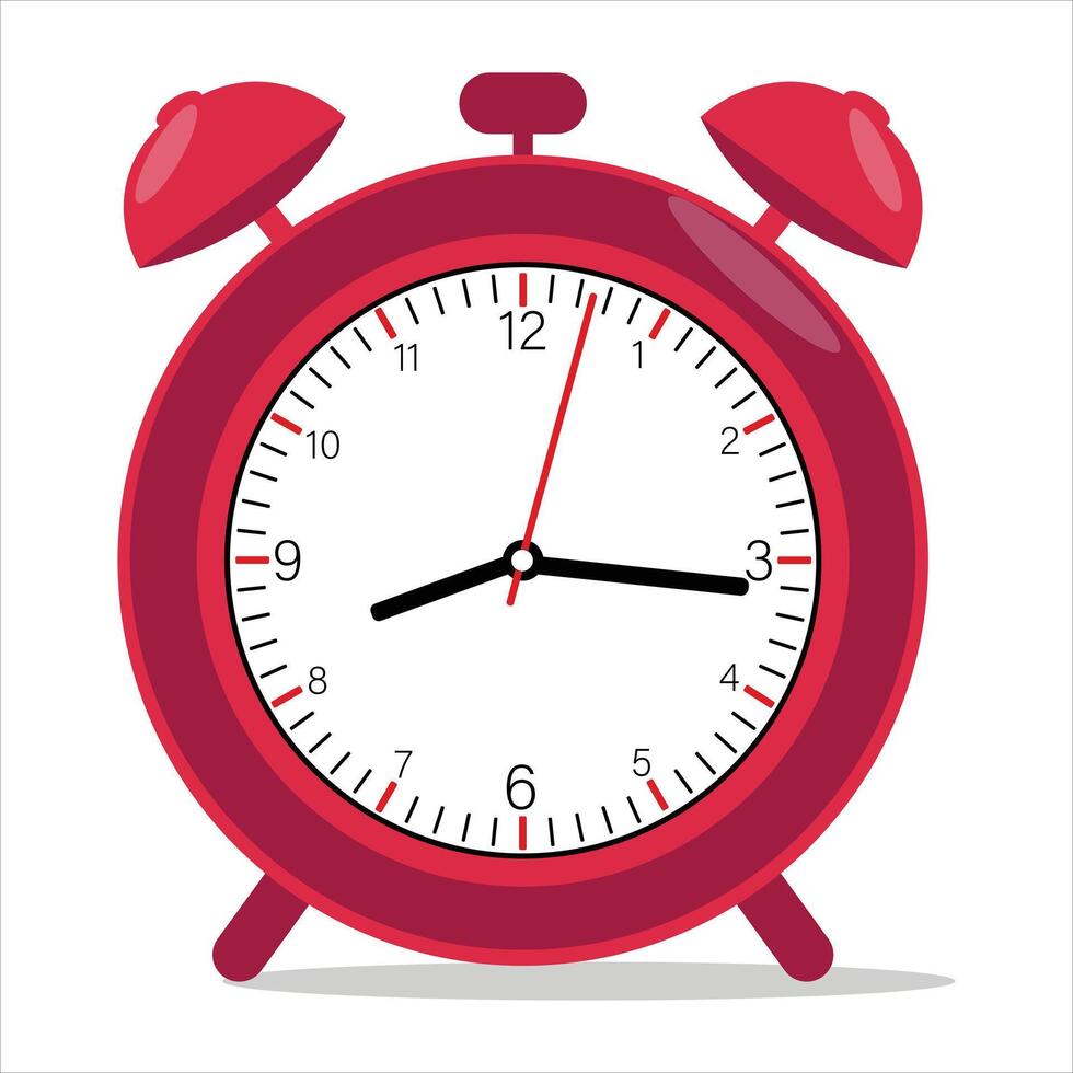 illustration of alarm clock is isolated on a white background vector