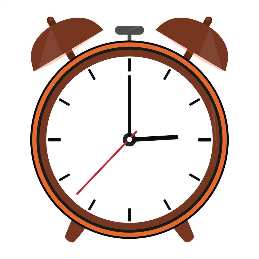 Alarm clock wake-up time isolated on white background in flat style.alarm clock illustration vector