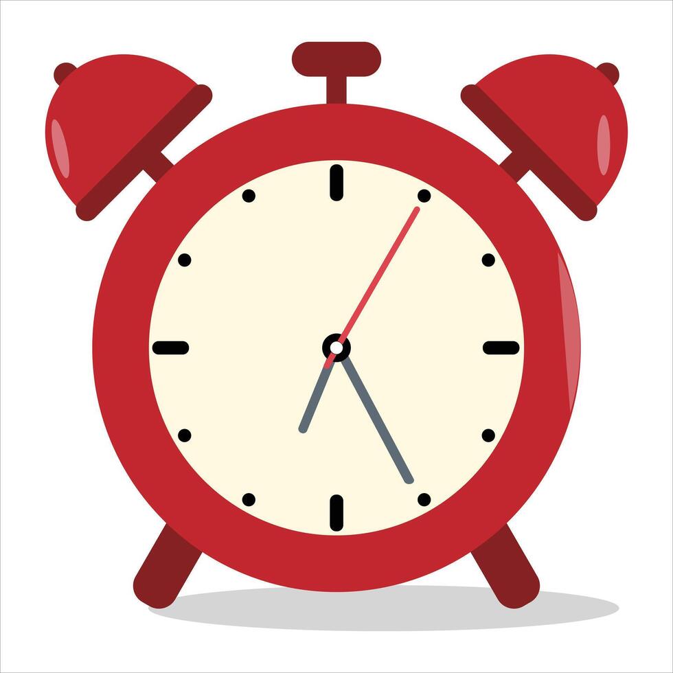illustration of red alarm clock is isolated on a white background vector