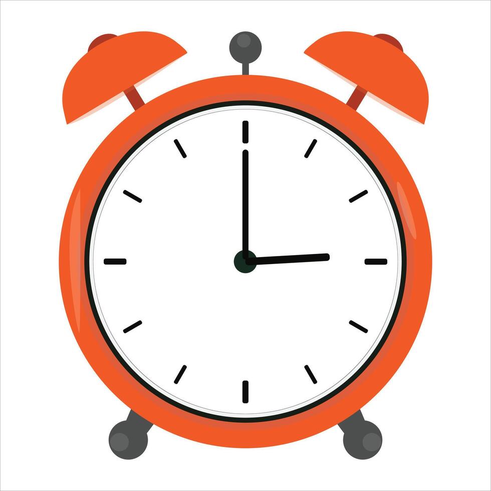 Alarm clock wake-up time isolated on white background in flat style illustration vector