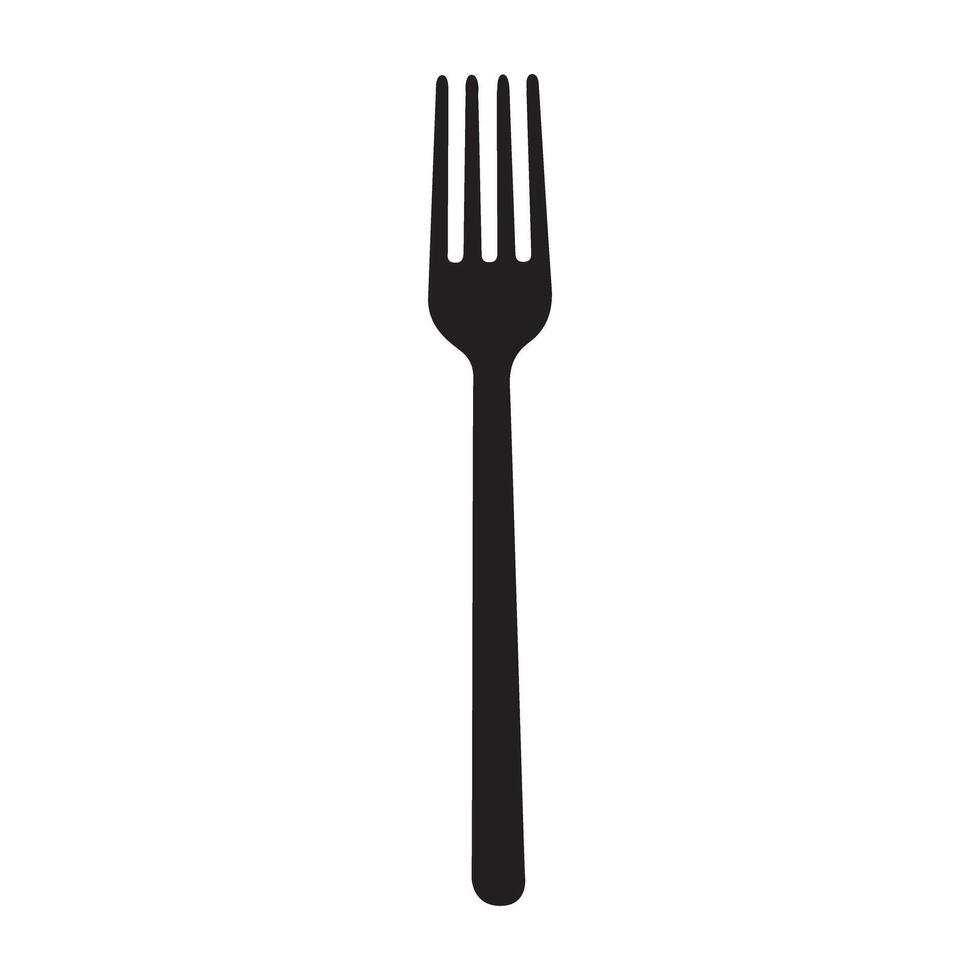 silverware fork design over white vector