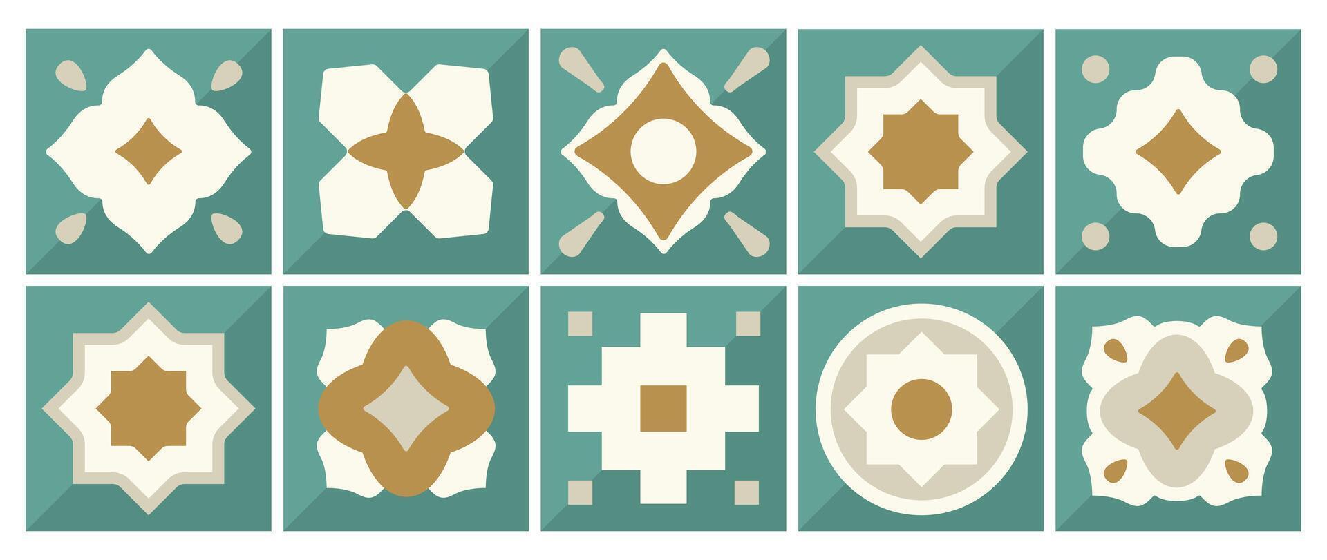 geometric pattern illustration of ramadan kareem in flat style, minimalist islamic icon, suitable for poster, banner, greeting card and cover vector
