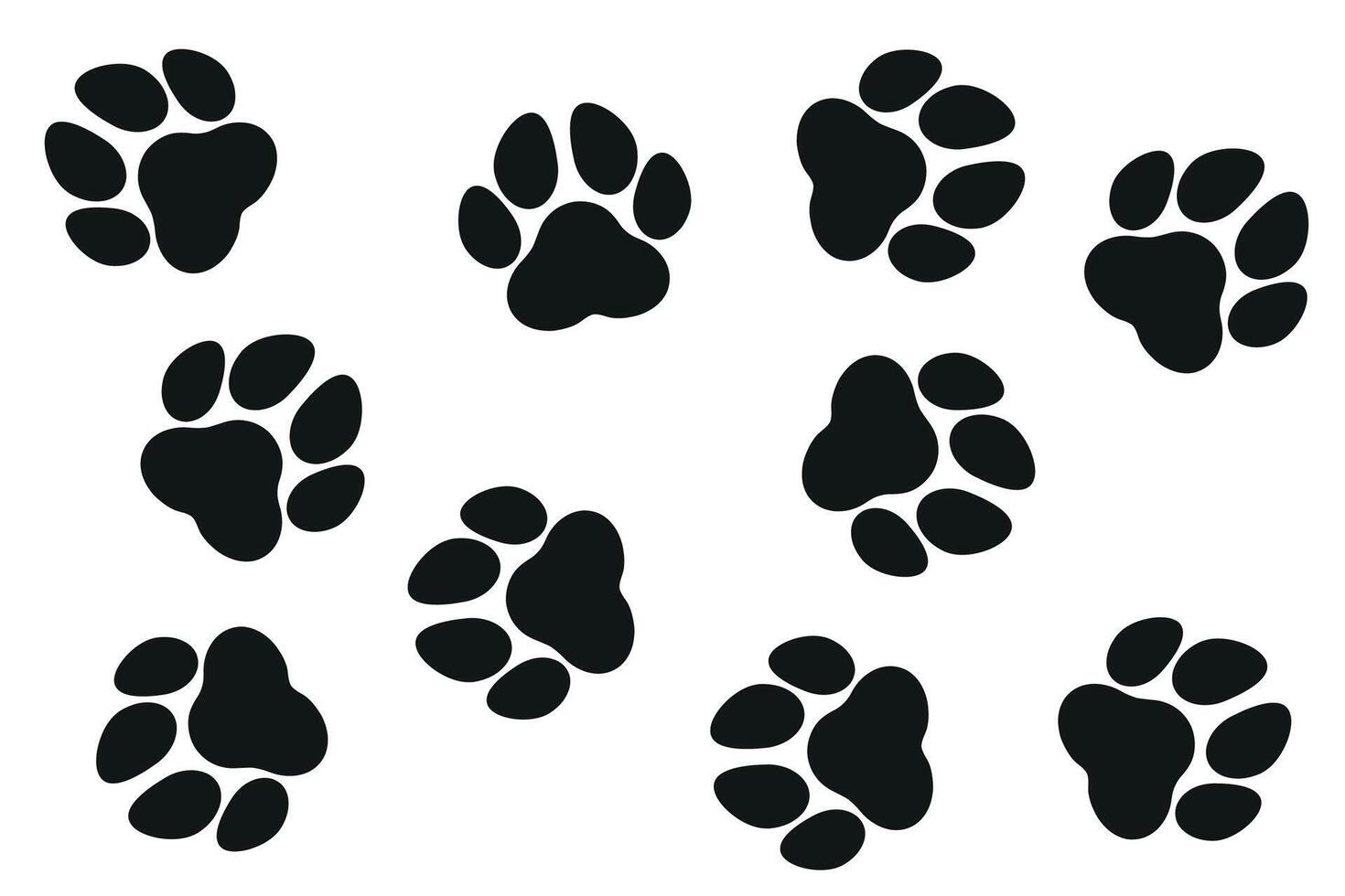 Black paw silhouette design on white background vector