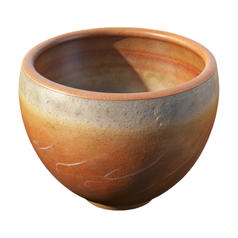 vibrant abstract Handmade Pottery Bowl Earthy Texture Isolated Cutout high quality png